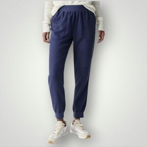 Faherty Pants S Navy Jogger Linen‎ Stretch Relaxed Fit Elastic Waistband Pullon